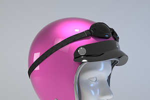 PINK Retro Motorcycle Helmet