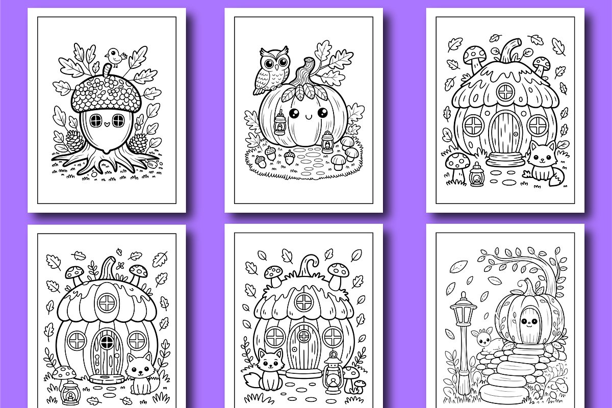 Whimsical Cozy House Coloring Book, a Seasonal Illustration by Design Zone (Photo 4 of 5)