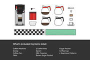 Retro Diner Coffee Elements, an Object Graphic by Dustin Weeres (Thumbnail 4 of 4)