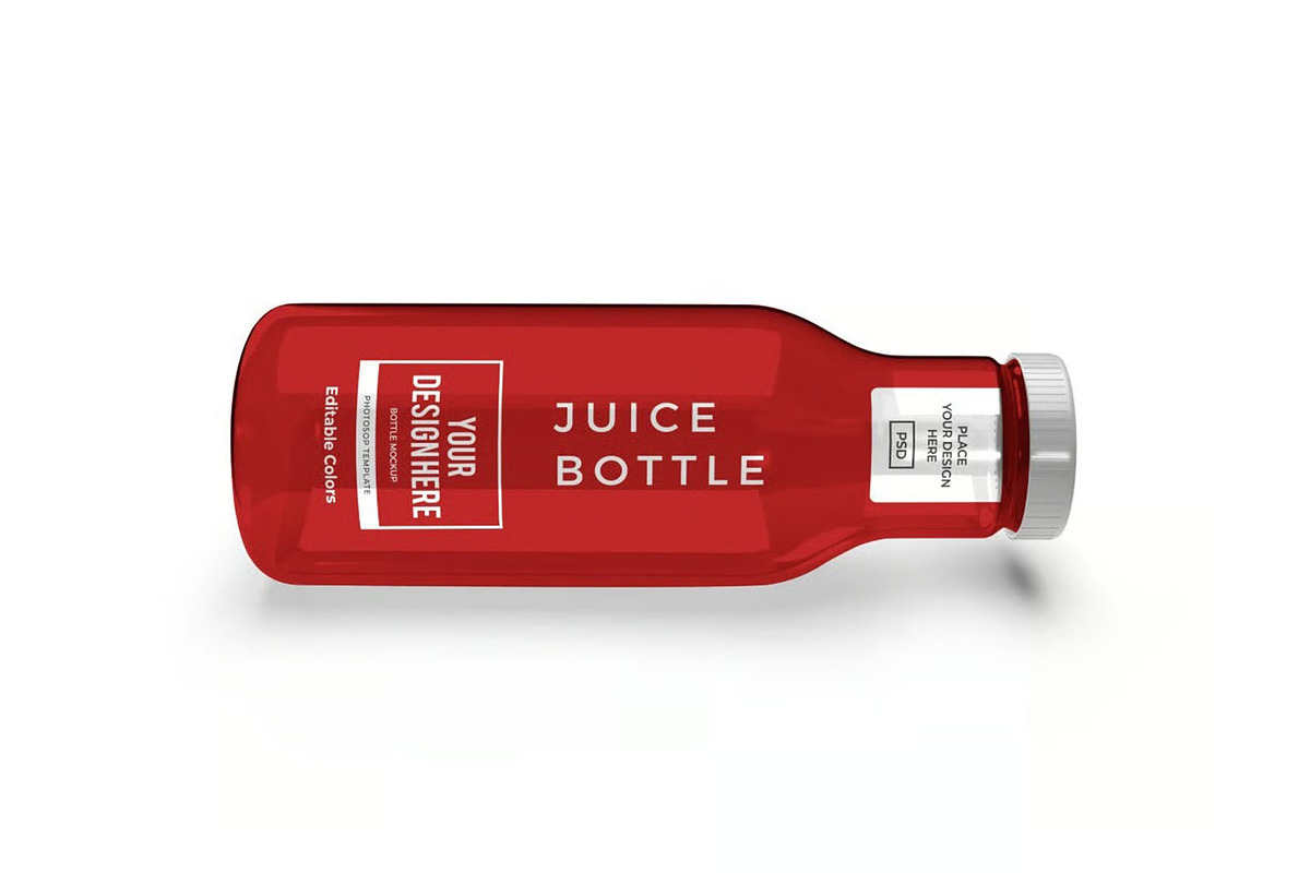 Juice Bottle Mockup Template Set, a Packaging Mockup by DesignRushMarket (Photo 4 of 11)