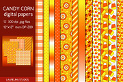 CANDY CORN digital paper, a Pattern Graphic by Laureling Studios (Thumbnail 1 of 2)