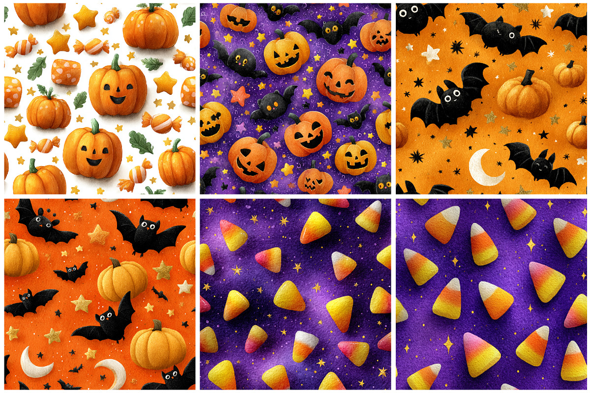 Halloween Digital Patterns, a Texture Graphic by CitraGraphics (Photo 3 of 6)