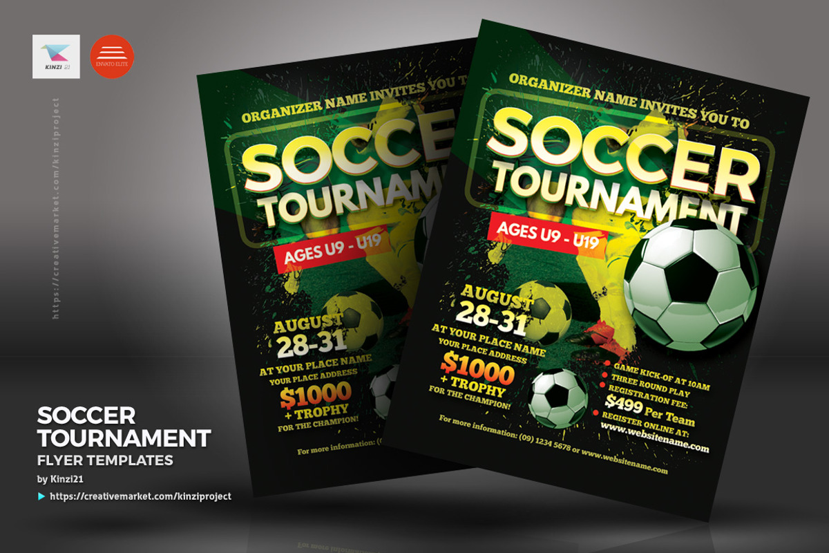 Soccer Tournament Flyer Templates, a Flyer Template by kinzi21 (Photo 4 of 4)