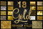 18 Gold Photoshop Styles Mini Bundle