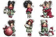 Whimsical Christmas Girl Clipart, an Illustration by Daily.Designs (Thumbnail 3 of 8)