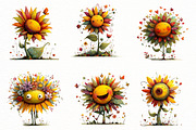 Whimsical sunflower Clipart, an Illustration by Designworld (Thumbnail 3 of 8)
