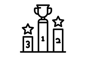 Rank winner black icon, an Outline Icon by Creative priyanka