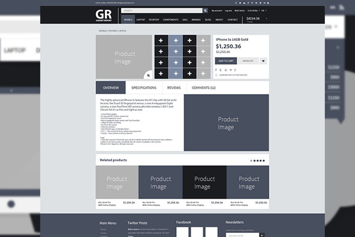 Online Shop Webdesign Wireframe Kit, a Wireframe Template by DesignSomething (Photo 5 of 5)