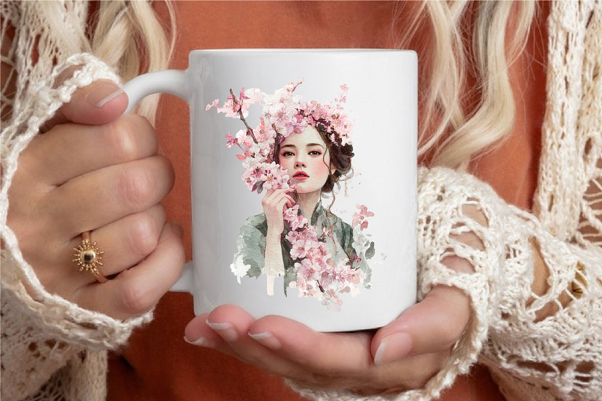 Japanese Blossom Floral Clipart, an Illustration by designcity5 (Photo 4 of 5)