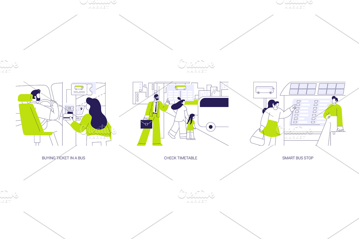 City bus abstract concept vector, a Transportation Illustration by Visual Generation