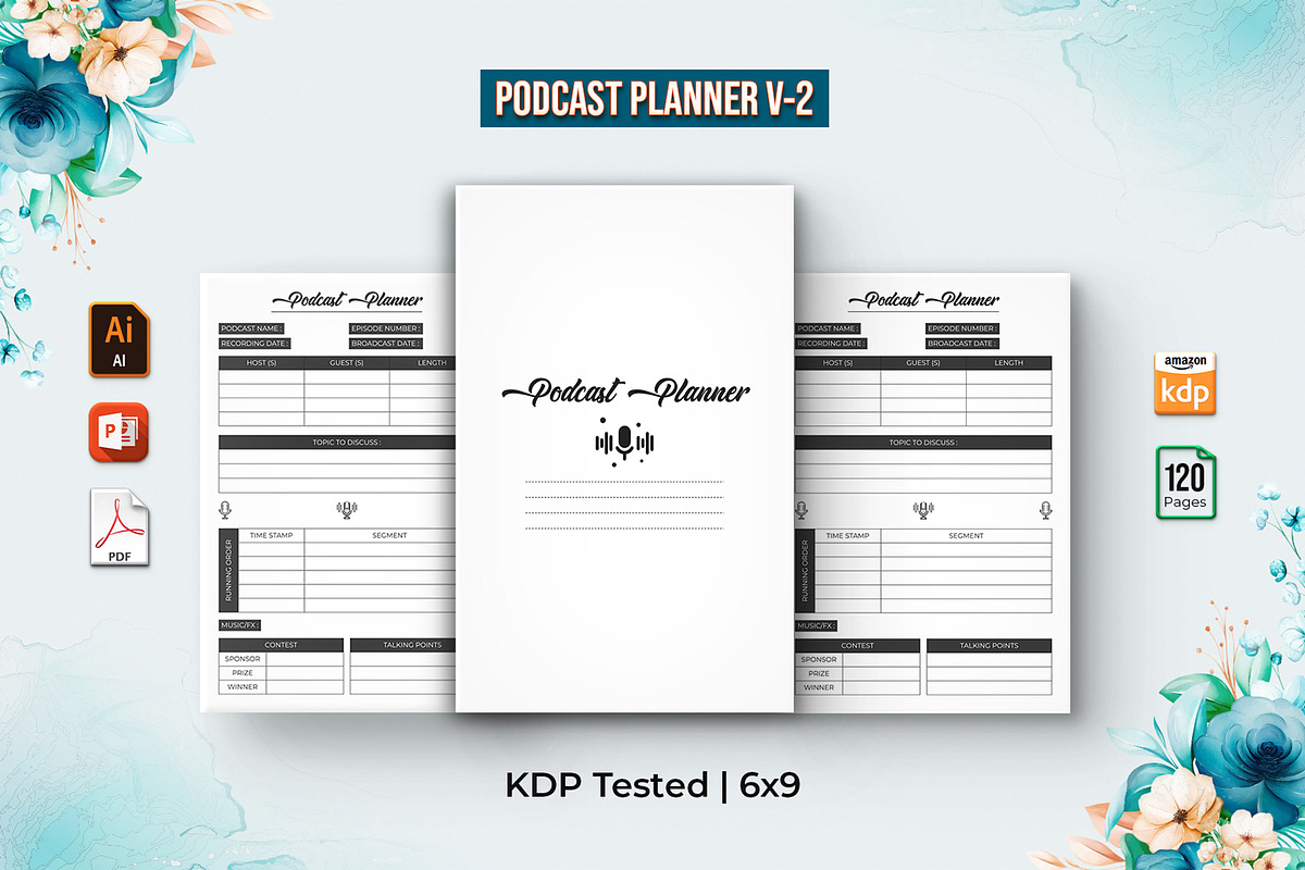 Editable Podcast Planner V-2, a Templates & Theme by Mondols Graphic (Photo 1 of 2)