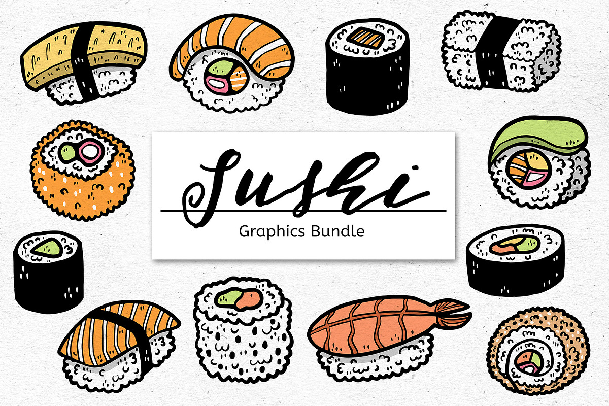 Sushi Graphics Bundle, an Object Graphic by voidea