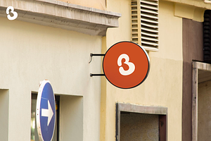 Round Sign Mockup PSD