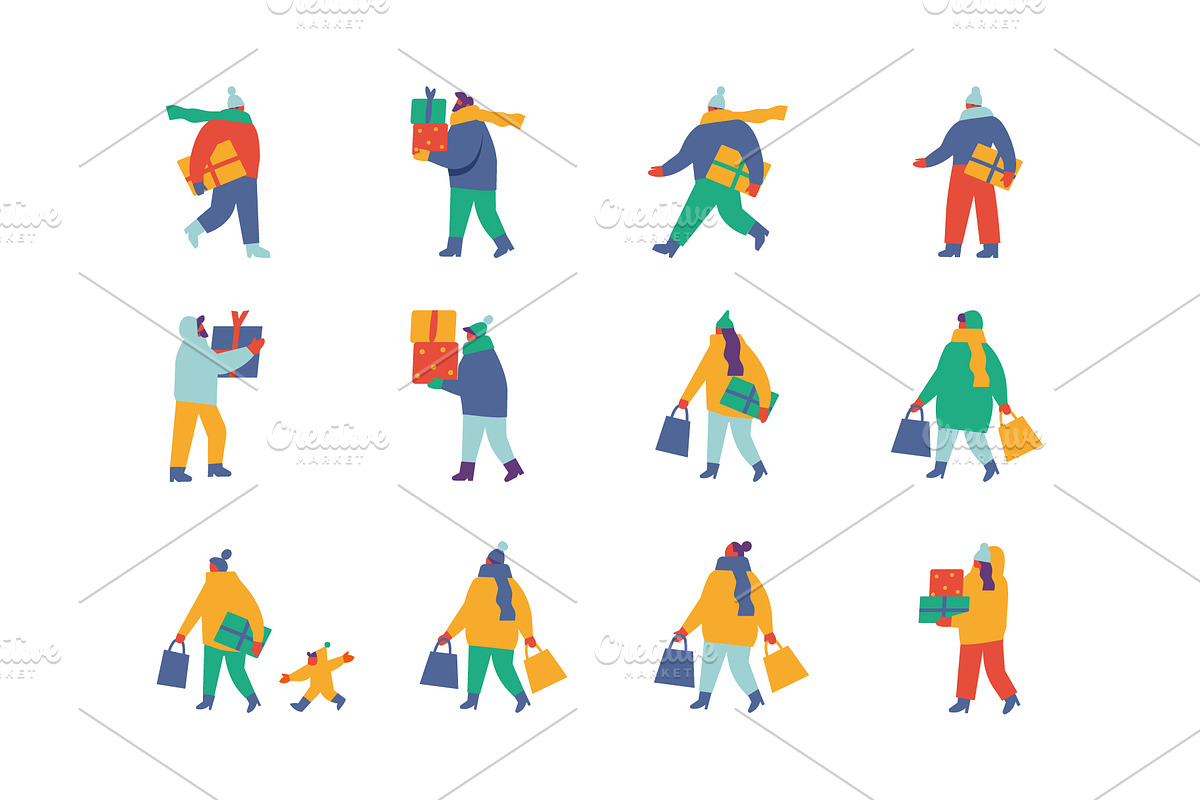 Winter People Flat Vector Set, a Person Illustration by Vector_Art (Photo 13 of 16)