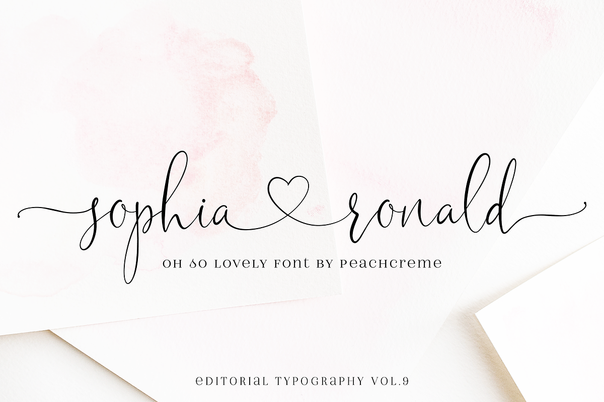 Sophia Ronald // Lovely Script Font, a Script Font by PeachCreme (Photo 22 of 22)