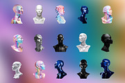 70 PNG Busts - Iridescent & Glossy, an Object Graphic by Graphicdome (Thumbnail 9 of 11)