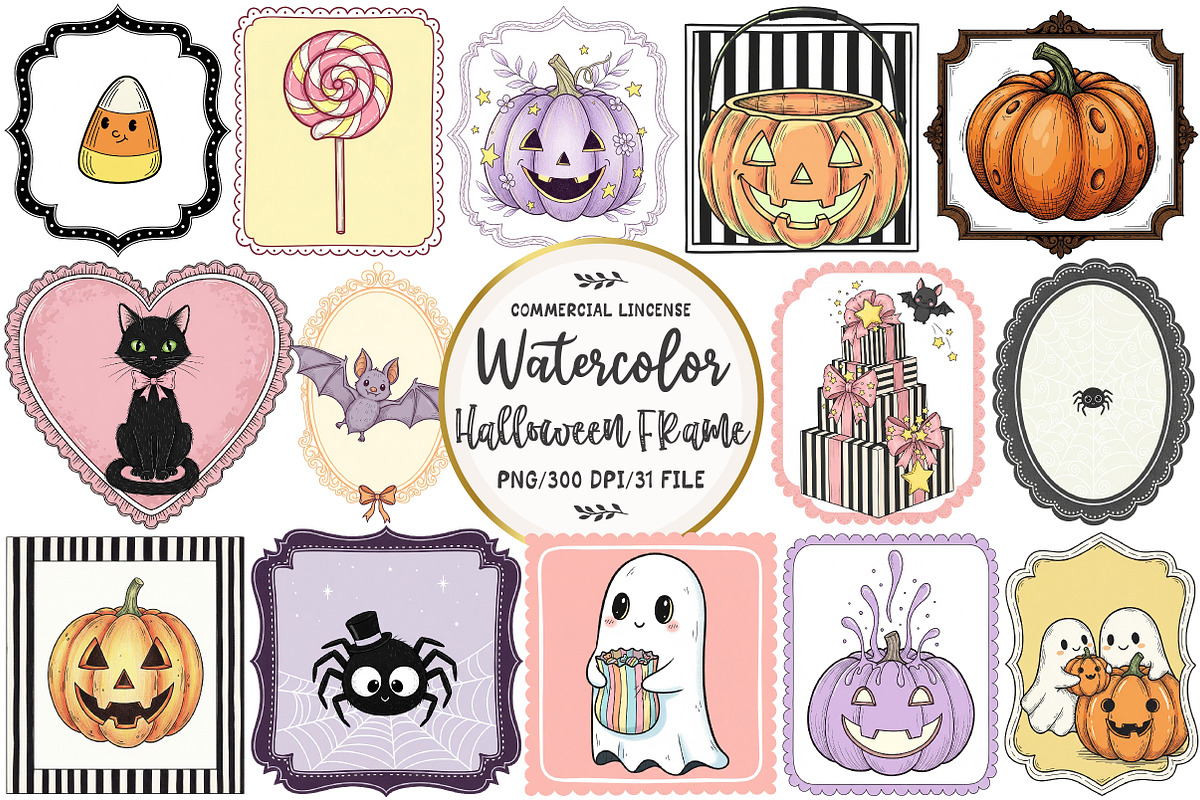 Cute Halloween Frame Sublimation, an Illustration by OK Design (Photo 1 of 5)