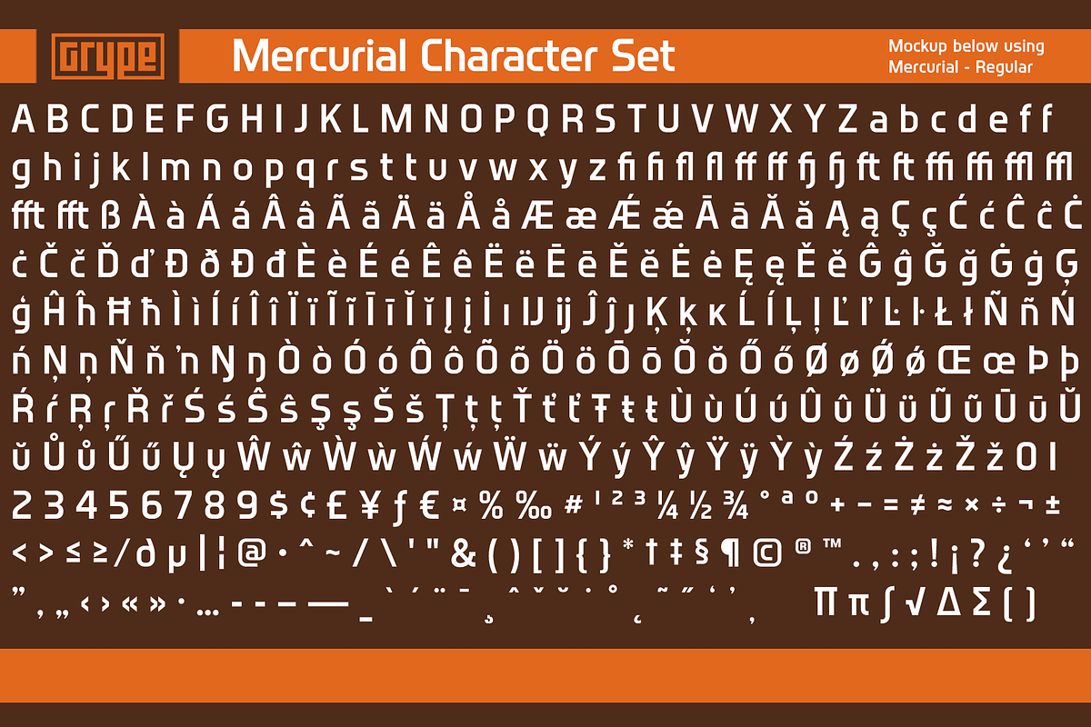 Mercurial Complete Collection, a Sans Serif Font by GRYPE (Photo 8 of 9)