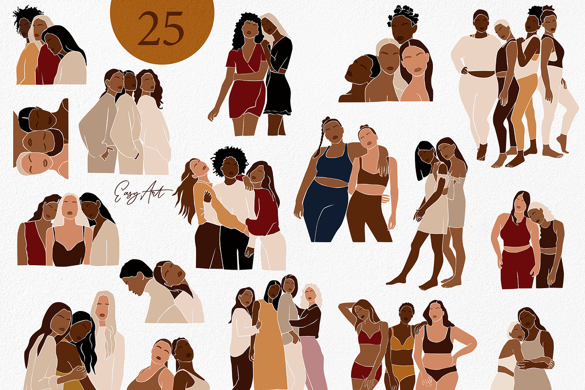 Girlfriends abstract collection., a Person Illustration by EasyArt (Photo 3 of 12)
