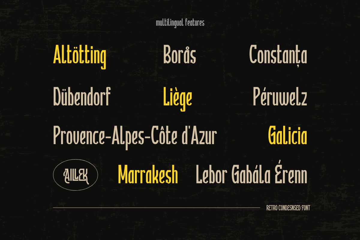 Aillek | Retro Condensed Font, a Sans Serif Font by twinstd (Photo 8 of 13)