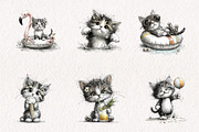 Whimsical Summer Cats Clipart, an Illustration by CreationArt (Thumbnail 2 of 7)