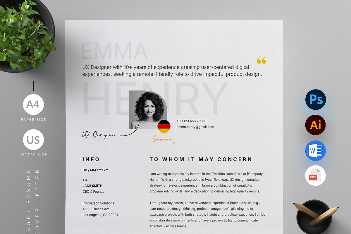 Minimal Resume, a Resume Template by Reuix Studio (Photo 3 of 5)