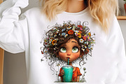 Whimsical Summer Coffee Girls Clipar, an Illustration by GatewayDesign (Thumbnail 5 of 6)