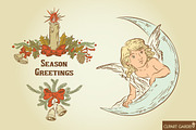Vintage style CHRISTMAS clip art, an Illustration by CLIPART GARDEN (Thumbnail 5 of 5)