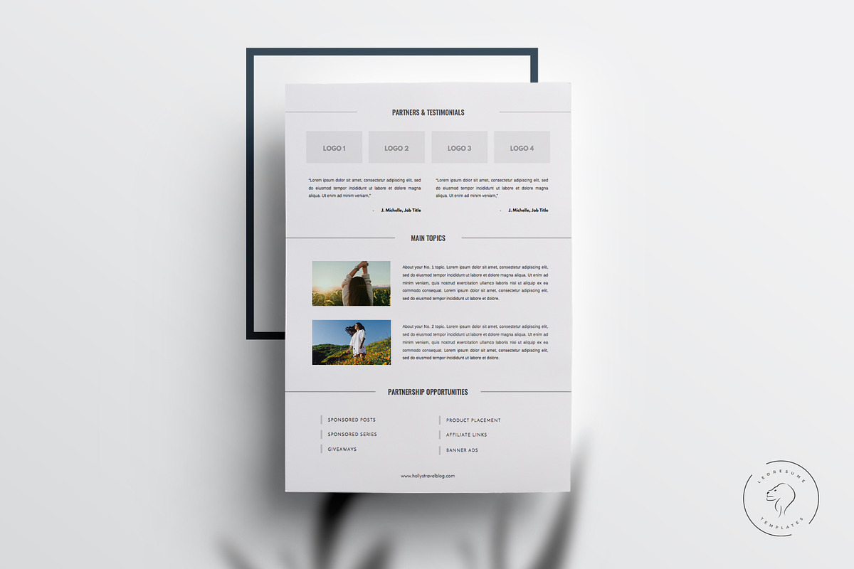3 Page Media Kit Template for Word, a Resume Template by Leo Resume (Photo 2 of 5)
