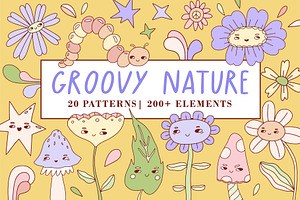 GROOVY NATURE illustrations patterns