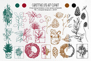 Christmas Line Art Clipart, a Decorative Illustration by BalanceUA (Thumbnail 2 of 9)