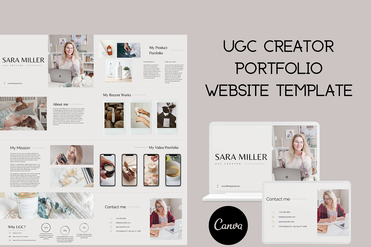 Portfolio Template | UGC Website, a Landing Page Template by Wixify Studio (Photo 1 of 6)