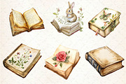 Vintage Books Clipart, an Illustration by Dream Creation (Thumbnail 5 of 6)