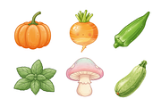 Watercolor Vegetables Clipart, a Food Illustration by BerryPieArt (Thumbnail 3 of 4)
