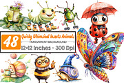 Quirky Whimsical Insects Animals PNG, an Illustration by DreamCafeArt (Thumbnail 1 of 6)