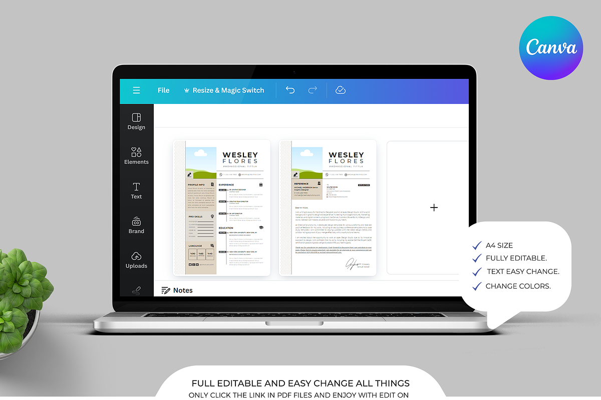 Resume / CV Canva Template & Word, a Resume Template by Template Zone (Photo 6 of 7)