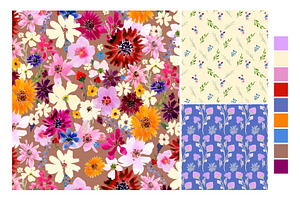 FLORAL Pattern Set - Blooming Field!