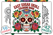Easy Sugar Skull Coloring Book, an Animal Illustration by Ink Gallery (Thumbnail 1 of 4)