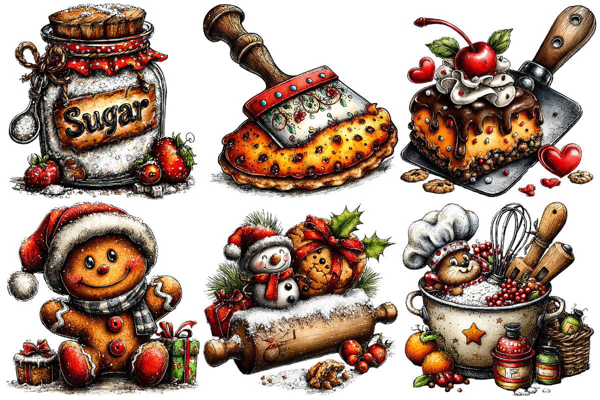 Gingerbread & Baking Clipart, an Illustration by Pixels.Craft (Photo 6 of 6)