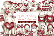 Valentine Ghost Clipart, an Illustration by DreamArtGraphic (Thumbnail 1 of 5)