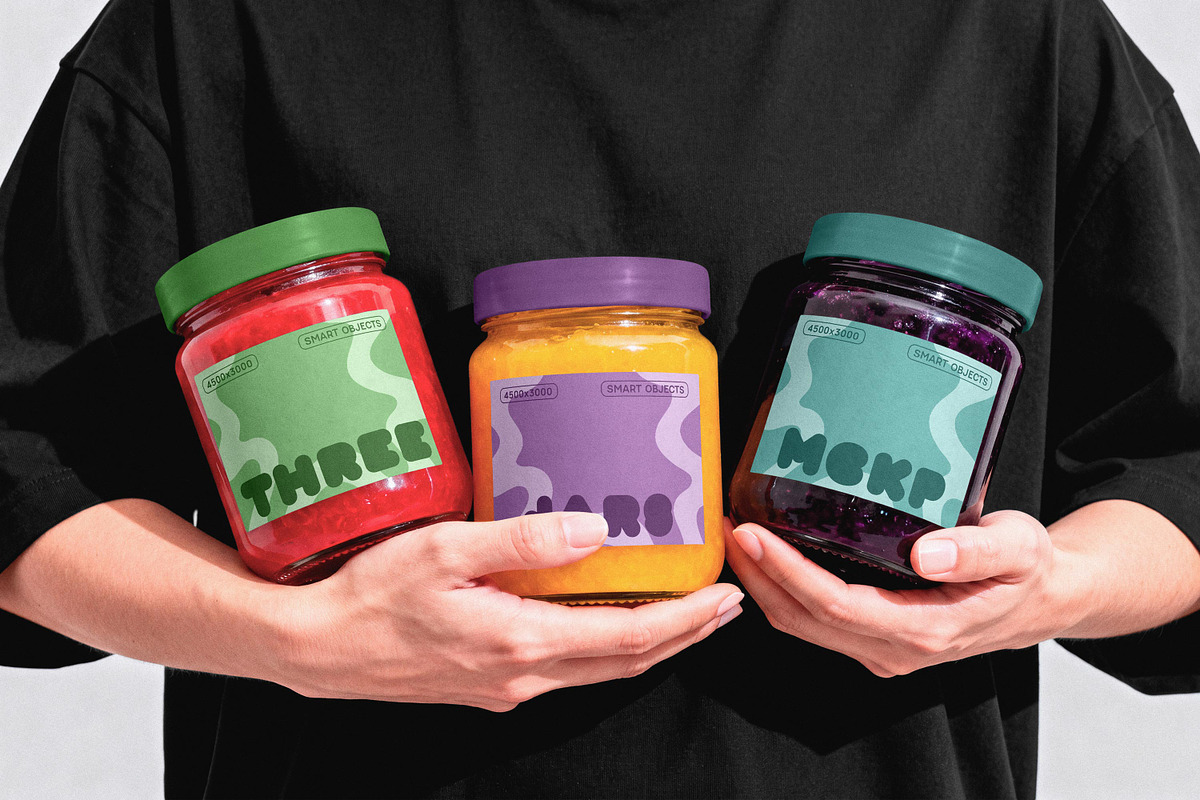Food Packaging / Glass Jars Mockup, a Packaging Mockup by Design Squad (Photo 3 of 3)