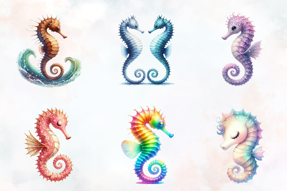 Seahorse Watercolor ClipArt's, an Illustration by RobertsArt (Photo 5 of 7)