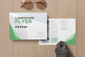 A4 Landscape Flyer Mockups