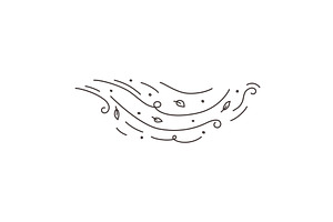 Leaf wind doodle vector design, an Object Illustration by Nadzin