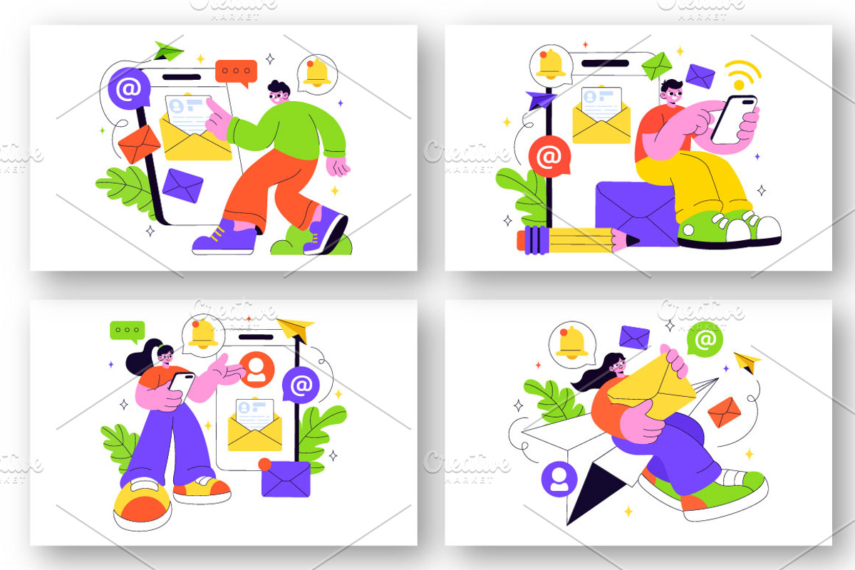 10 Email Service Illustration, an Object Illustration by denayunebgt (Photo 3 of 4)