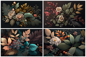 15 Moody Floral Illustrations 6K