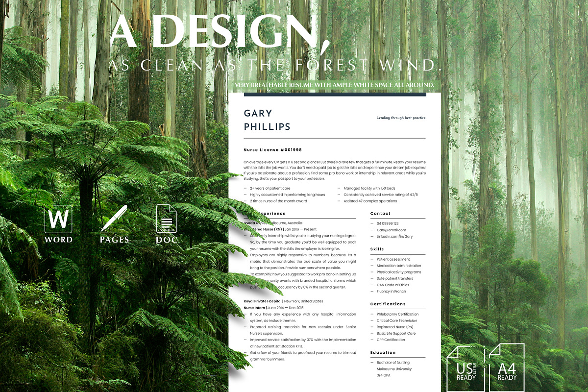 Nurse Resume Template & Cover Letter, a Resume Template by Career Canvas (Photo 2 of 11)