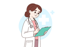 Female doctor, physician, an Illustration by Cmeree