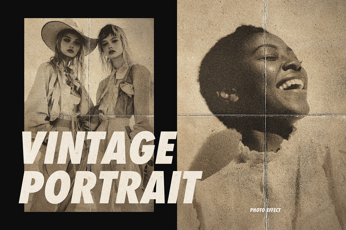 Vintage Sepia Portrait Folded Paper, a Layer Style Add-On by smishura (Photo 1 of 5)