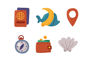 Travel and Vacation Symbol and, an Object Illustration by TopVectors